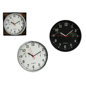 Часы с гигрометром и термометром пластиковые