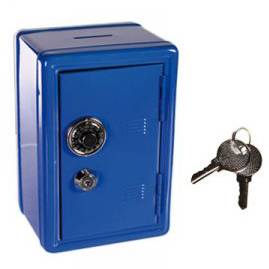 Копилка сейф с ключом синий