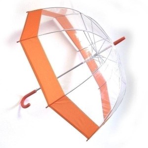 Зонт прозрачный купол оранжевая каемка