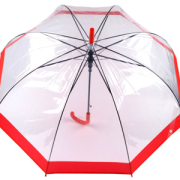 Зонт прозрачный с красной каемкой